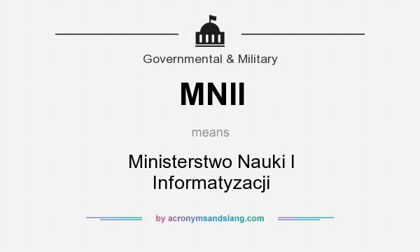 What does MNII mean? It stands for Ministerstwo Nauki I Informatyzacji