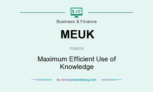 What does MEUK mean? It stands for Maximum Efficient Use of Knowledge