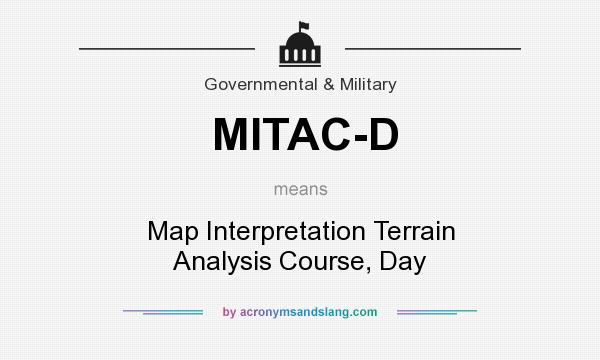 What does MITAC-D mean? It stands for Map Interpretation Terrain Analysis Course, Day