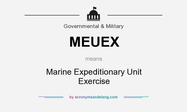 What does MEUEX mean? It stands for Marine Expeditionary Unit Exercise