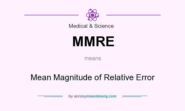 What does MMRE mean? It stands for Mean Magnitude of Relative Error