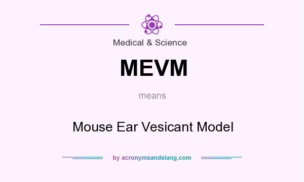 What does MEVM mean? It stands for Mouse Ear Vesicant Model