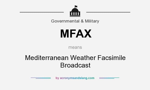 What does MFAX mean? It stands for Mediterranean Weather Facsimile Broadcast