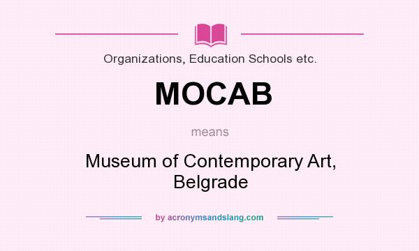 What does MOCAB mean? It stands for Museum of Contemporary Art, Belgrade