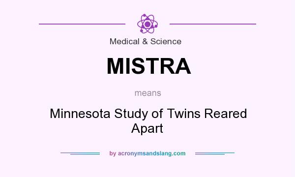 What does MISTRA mean? It stands for Minnesota Study of Twins Reared Apart