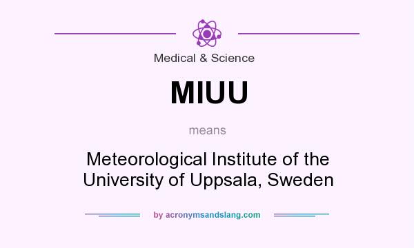 What does MIUU mean? It stands for Meteorological Institute of the University of Uppsala, Sweden
