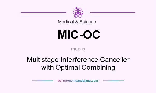 What does MIC-OC mean? It stands for Multistage Interference Canceller with Optimal Combining
