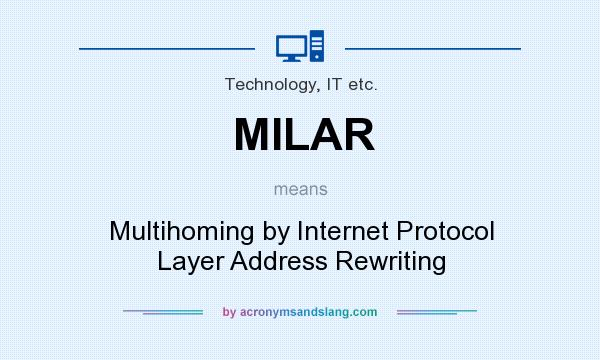 What does MILAR mean? It stands for Multihoming by Internet Protocol Layer Address Rewriting
