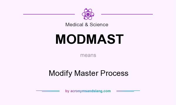 What does MODMAST mean? It stands for Modify Master Process