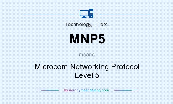What does MNP5 mean? It stands for Microcom Networking Protocol Level 5