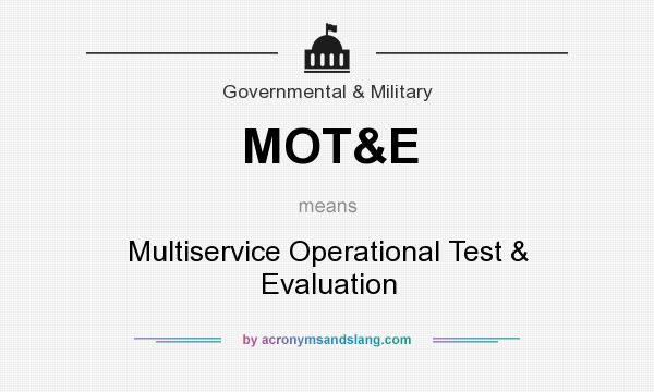 What does MOT&E mean? It stands for Multiservice Operational Test & Evaluation
