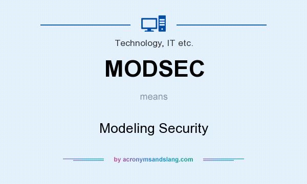 What does MODSEC mean? It stands for Modeling Security