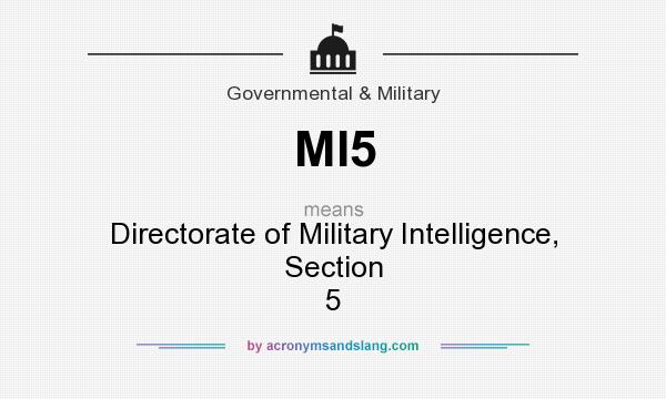 What does MI5 mean? It stands for Directorate of Military Intelligence, Section 5