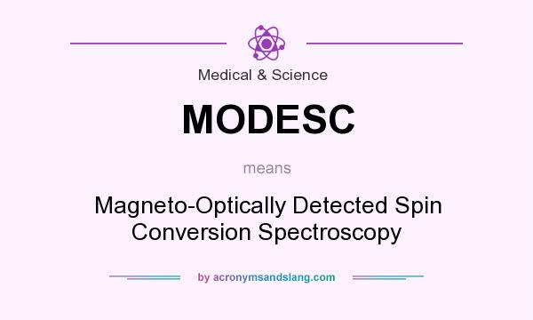What does MODESC mean? It stands for Magneto-Optically Detected Spin Conversion Spectroscopy