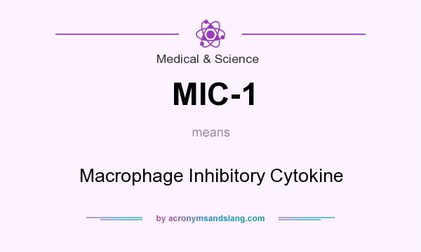 What does MIC-1 mean? It stands for Macrophage Inhibitory Cytokine
