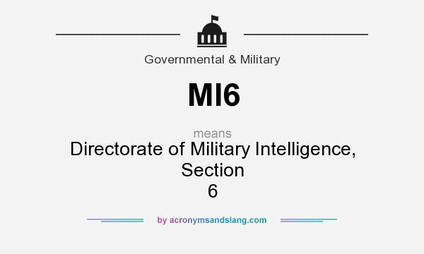 What does MI6 mean? It stands for Directorate of Military Intelligence, Section 6