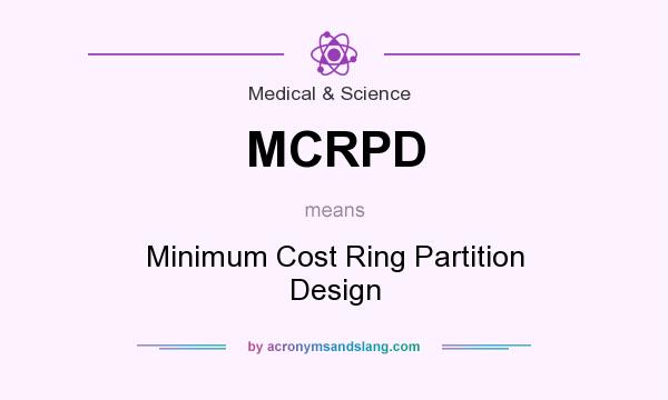 What does MCRPD mean? It stands for Minimum Cost Ring Partition Design