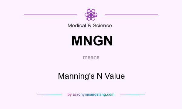 What does MNGN mean? It stands for Manning`s N Value
