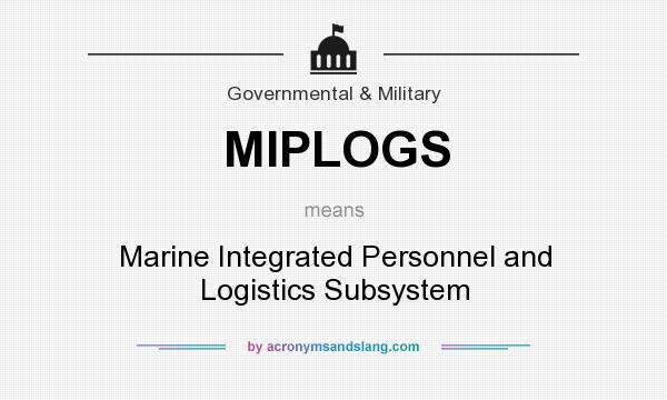 What does MIPLOGS mean? It stands for Marine Integrated Personnel and Logistics Subsystem