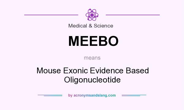 What does MEEBO mean? It stands for Mouse Exonic Evidence Based Oligonucleotide