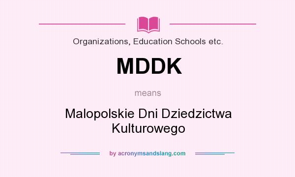 What does MDDK mean? It stands for Malopolskie Dni Dziedzictwa Kulturowego