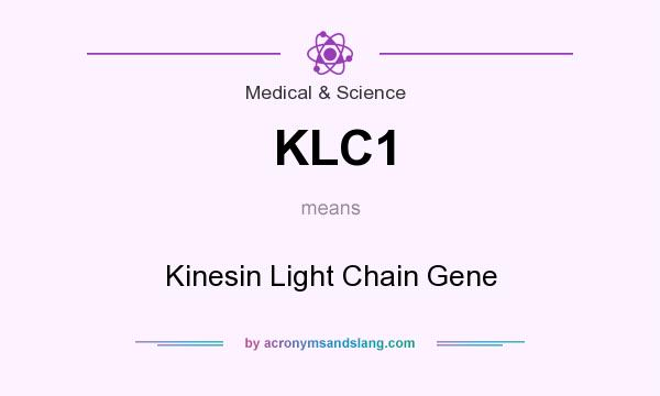 What does KLC1 mean? It stands for Kinesin Light Chain Gene