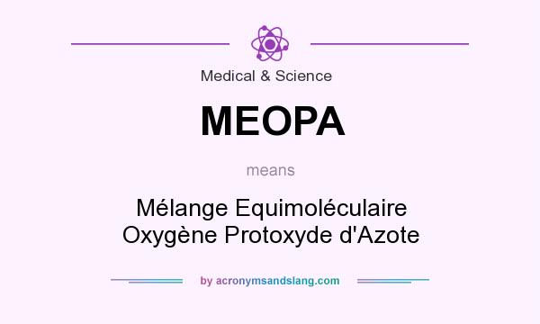 What does MEOPA mean? It stands for Mélange Equimoléculaire Oxygène Protoxyde d`Azote