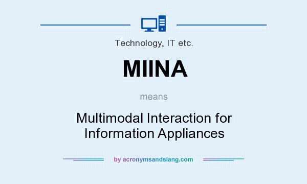 What does MIINA mean? It stands for Multimodal Interaction for Information Appliances