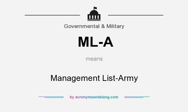 What does ML-A mean? It stands for Management List-Army