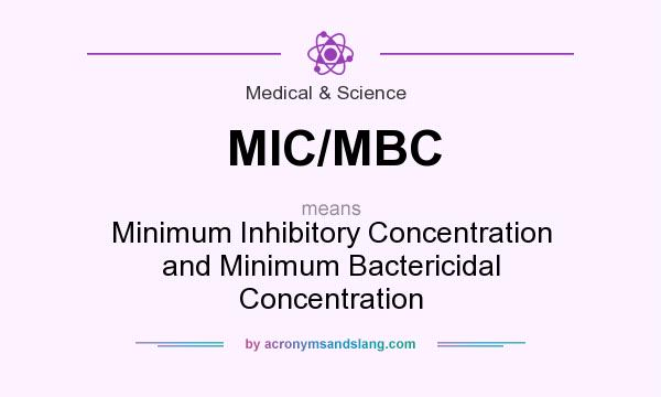 What does MIC/MBC mean? It stands for Minimum Inhibitory Concentration and Minimum Bactericidal Concentration