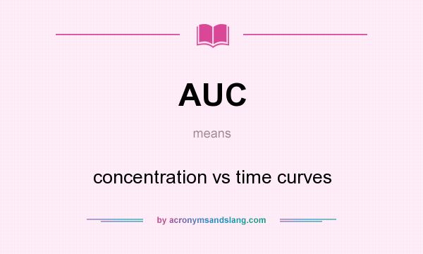 What does AUC mean? It stands for concentration vs time curves