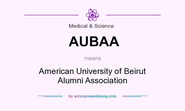 What does AUBAA mean? It stands for American University of Beirut Alumni Association