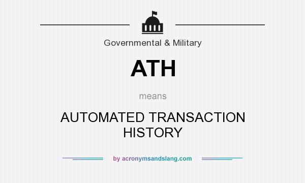 What does ATH mean? It stands for AUTOMATED TRANSACTION HISTORY