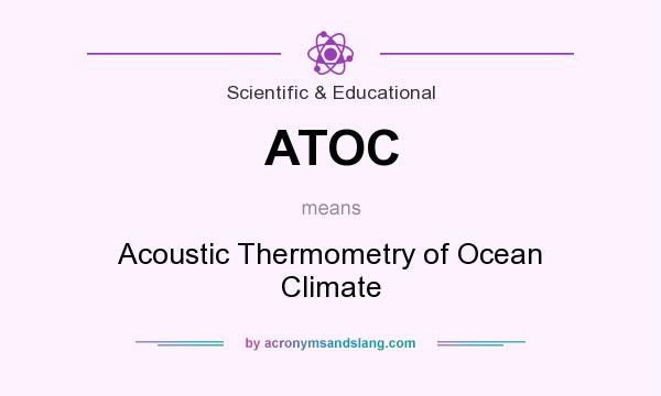 What does ATOC mean? It stands for Acoustic Thermometry of Ocean Climate