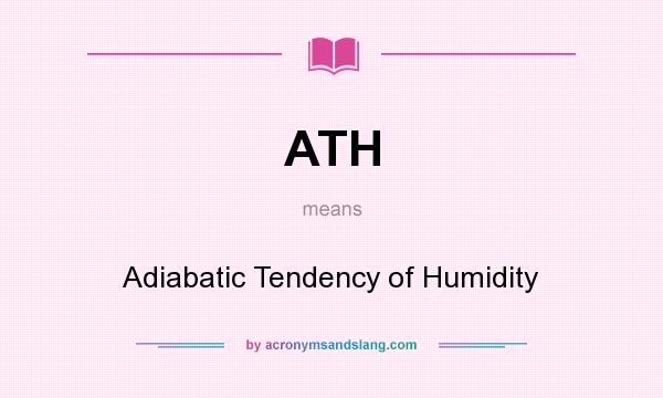 What does ATH mean? It stands for Adiabatic Tendency of Humidity