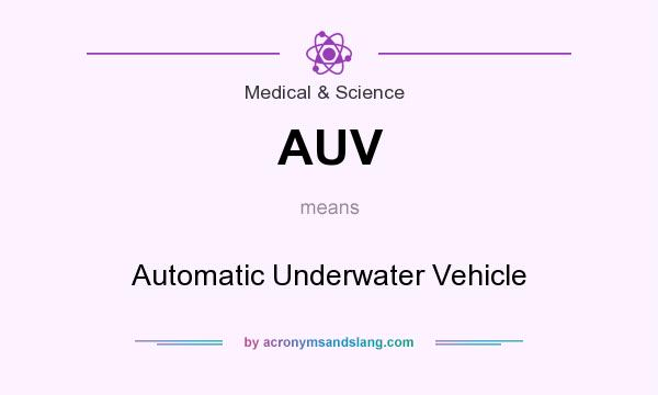 What does AUV mean? It stands for Automatic Underwater Vehicle