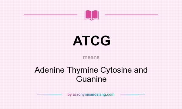 What does ATCG mean? It stands for Adenine Thymine Cytosine and Guanine