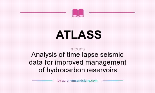 What does ATLASS mean? It stands for Analysis of time lapse seismic data for improved management of hydrocarbon reservoirs