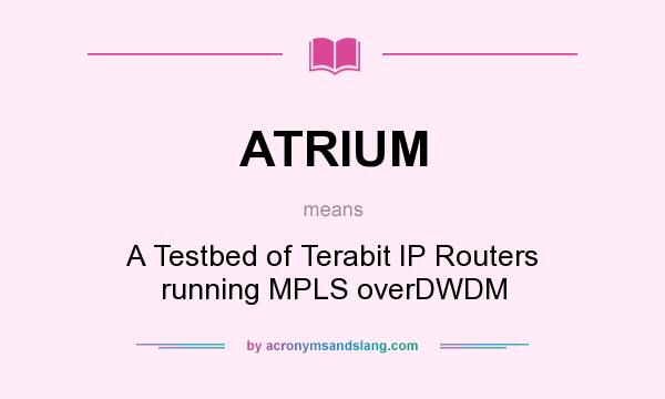 What does ATRIUM mean? It stands for A Testbed of Terabit IP Routers running MPLS overDWDM