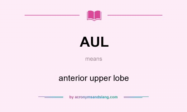 What does AUL mean? It stands for anterior upper lobe