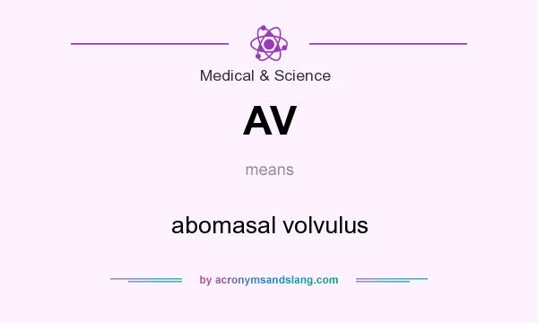 What does AV mean? It stands for abomasal volvulus