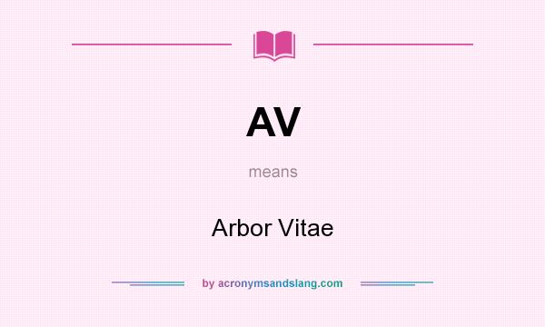 What does AV mean? It stands for Arbor Vitae