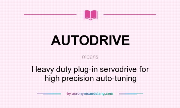 What does AUTODRIVE mean? It stands for Heavy duty plug-in servodrive for high precision auto-tuning