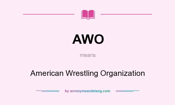 What does AWO mean? It stands for American Wrestling Organization