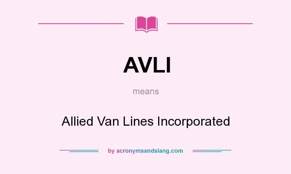 What does AVLI mean? It stands for Allied Van Lines Incorporated