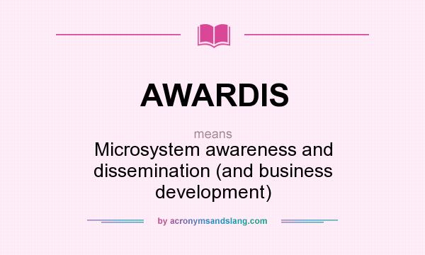 What does AWARDIS mean? It stands for Microsystem awareness and dissemination (and business development)