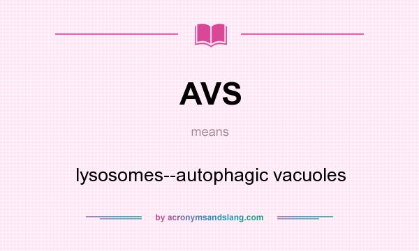 What does AVS mean? It stands for lysosomes--autophagic vacuoles