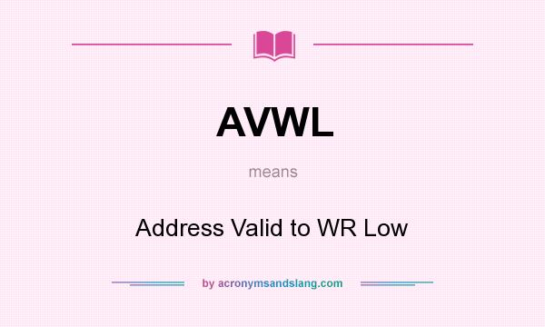 What does AVWL mean? It stands for Address Valid to WR Low