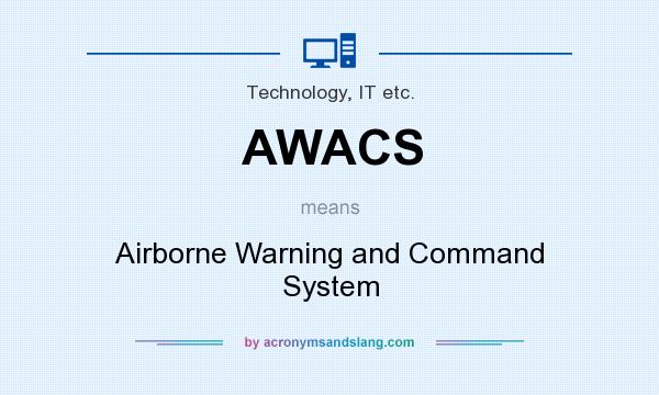 What does AWACS mean? It stands for Airborne Warning and Command System