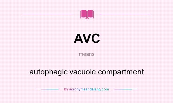 What does AVC mean? It stands for autophagic vacuole compartment